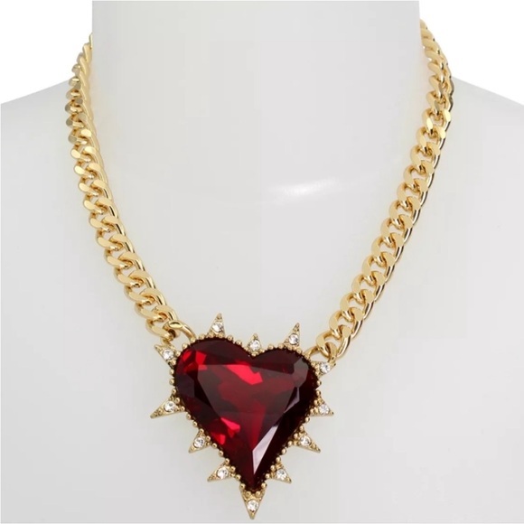 PRICE FIRM Betsey Johnson Halloween Spiked Heart Necklace - Picture 3 of 5
